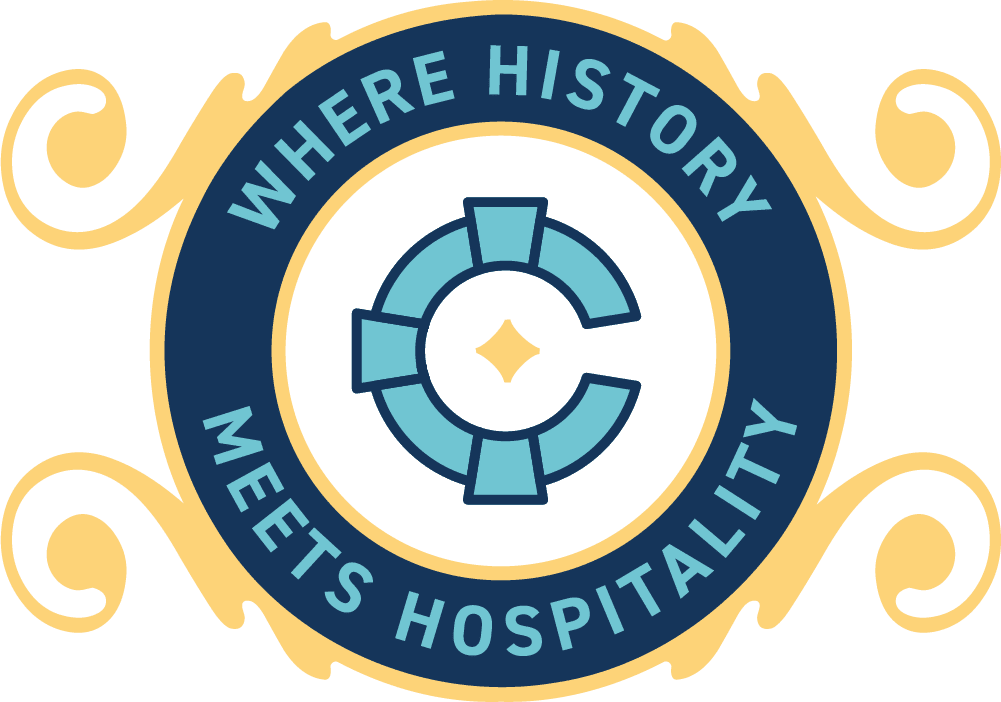 Clevedale Historic Inn and Gardens logo.